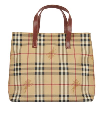 Burberry Logo Check Shopping Tote, front view